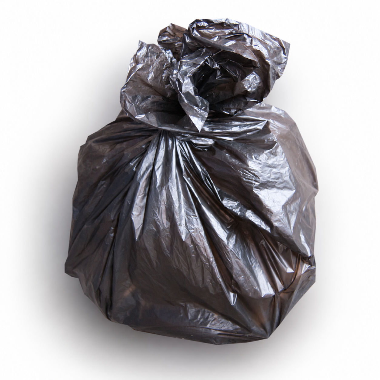 Crumpled Black Trash Bag